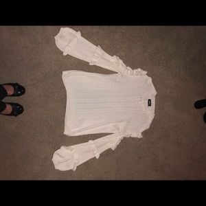 Express cold shoulder, bell sleeve, sweater